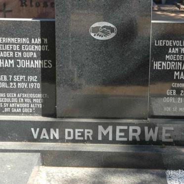 MERWE Abraham Johannes, van der 1912-1970 &amp; Hendrina Johanna Martha SMIT 1914-1996