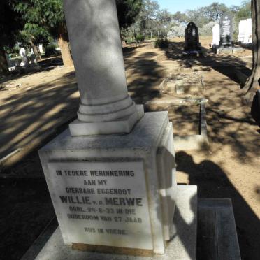 MERWE Willie, v.d. -1933