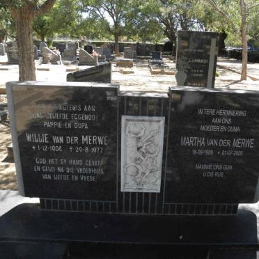 MERWE Willie, van der 1904-1977 &amp; Martha 1908-2000