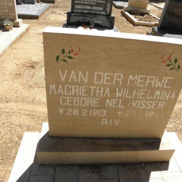 MERWE Magrietha Wilhelmina, van der nee NEL previously VISSER 1913-1983