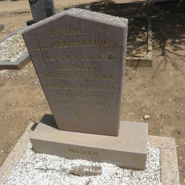 MEYER Martha Johanna 1931-1989