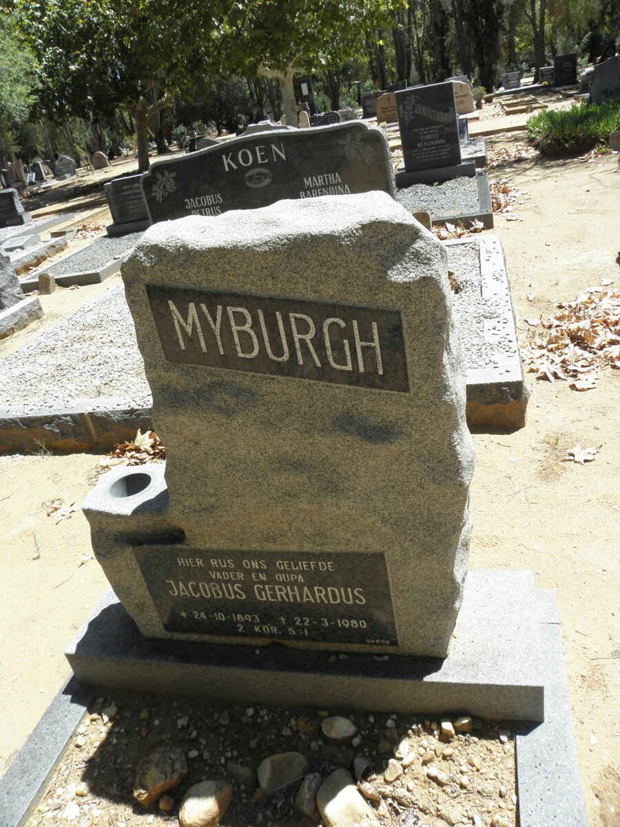 MYBURGH Jacobus Gerhardus 1893-1980