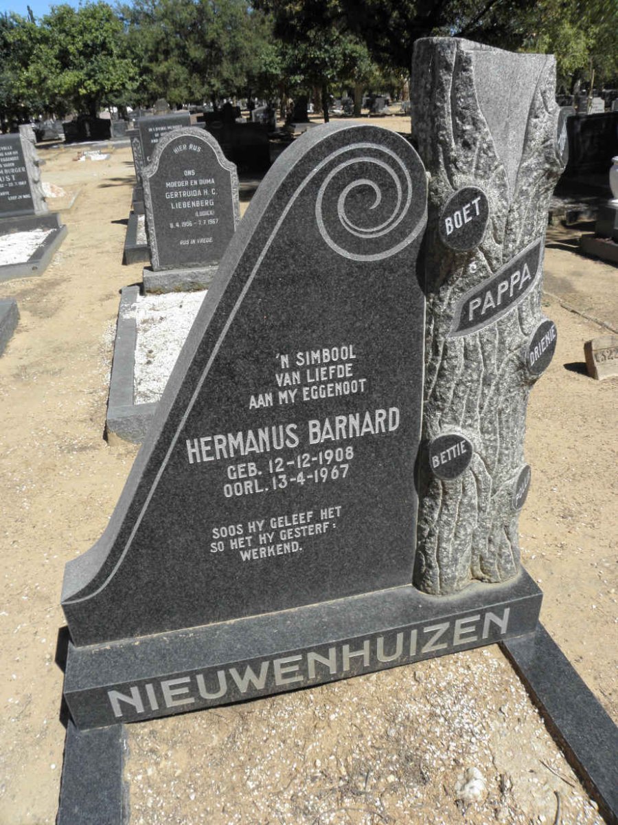 NIEUWENHUIZEN Hermanus Barnard 1908-1967