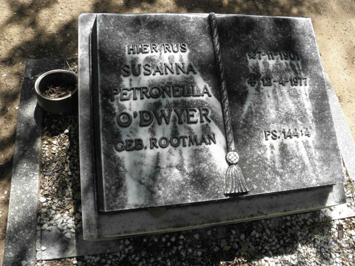 O'DWYER Susanna Petronella nee ROOTMAN 1901-1977