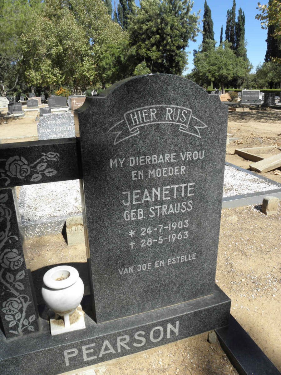 PEARSON Jeanette nee STRAUSS 1903-1963