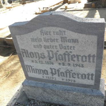 PFAFFEROTT Alons 1874-1948 :: PFAFFEROTT Minna 1892-1978