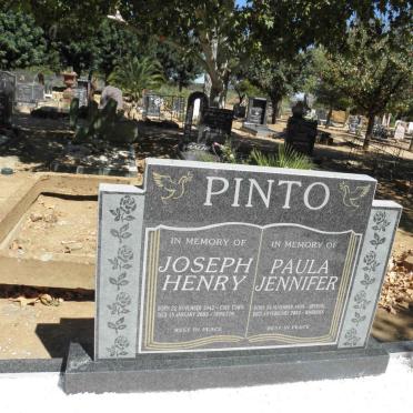 PINTO Joseph Henry 1942-2003 &amp; Paula Jennifer 1939-2003