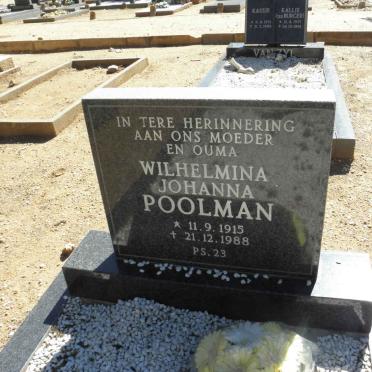 POOLMAN Wilhelmina Johanna 1915-1988