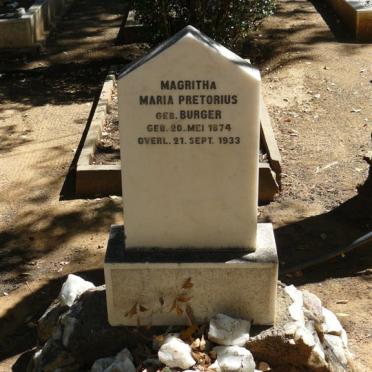 PRETORIUS Magritha Maria nee BURGER 1874-1933
