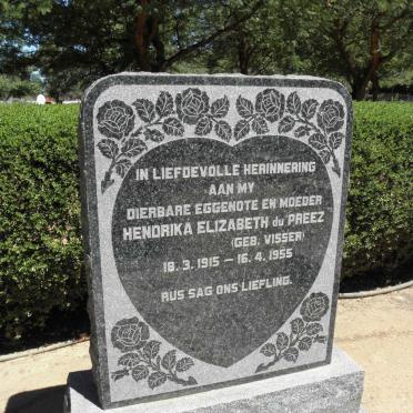 PREEZ Hendrika Elizabeth, du nee VISSER 1915-1955 