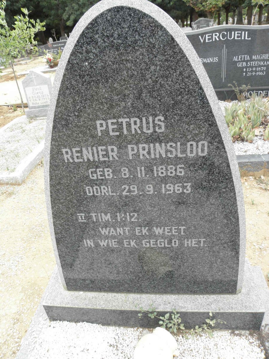 PRINSLOO Petrus Renier 1886-1963