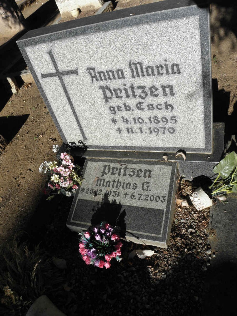 PRITZEN Anna Maria nee ESCH 1895-1970 :: PRITZEN Mathias G. 1931-2003