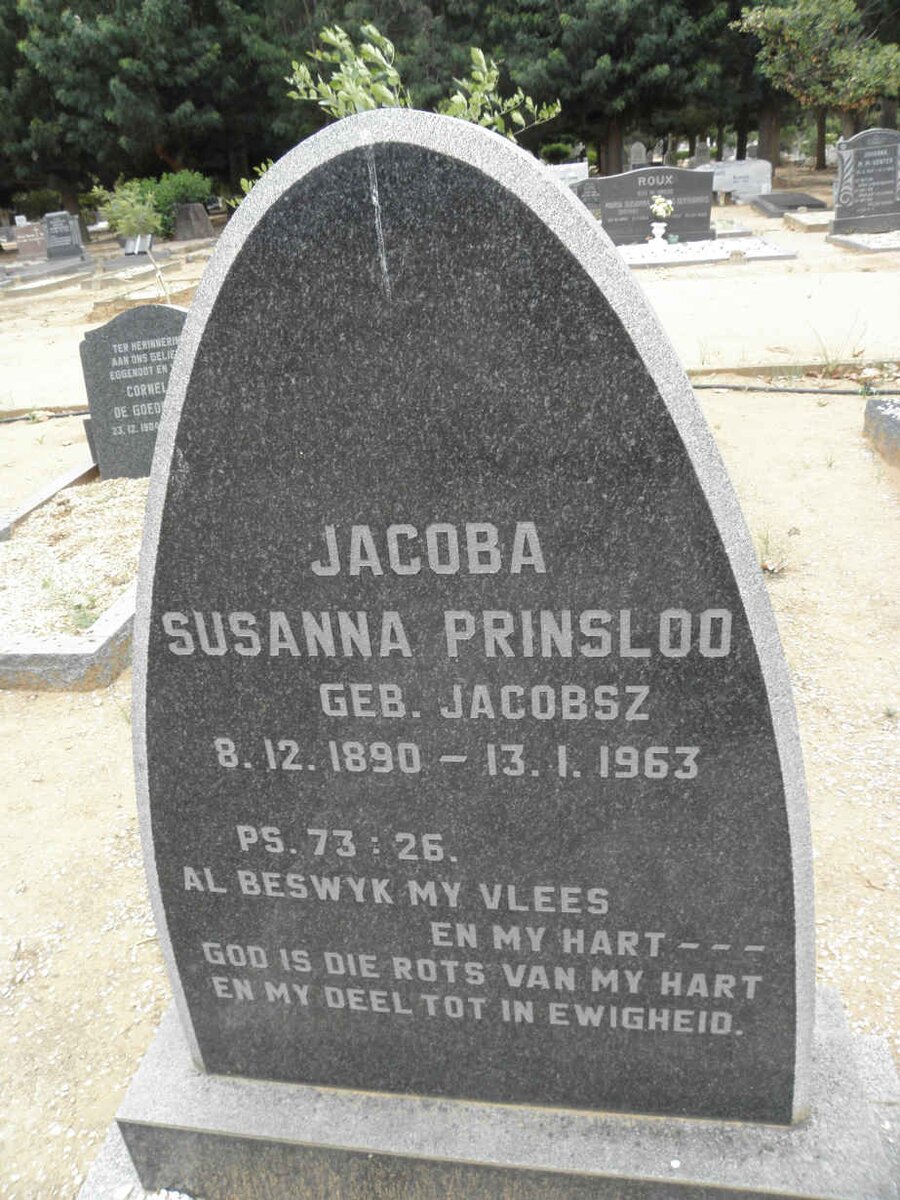 PRINSLOO Jacoba Susanna nee JACOBSZ 1890-1963