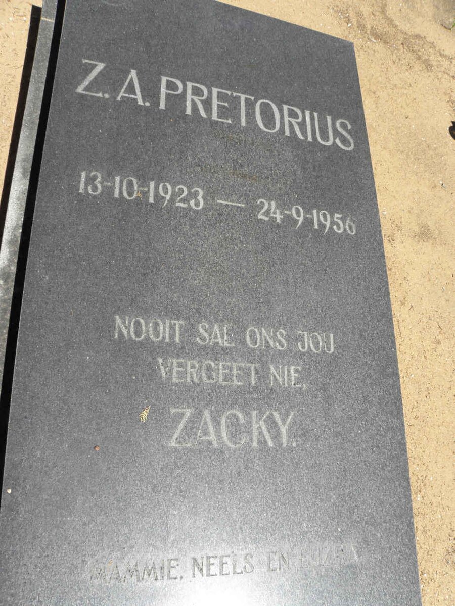 PRETORIUS Z.A. 1923-1956