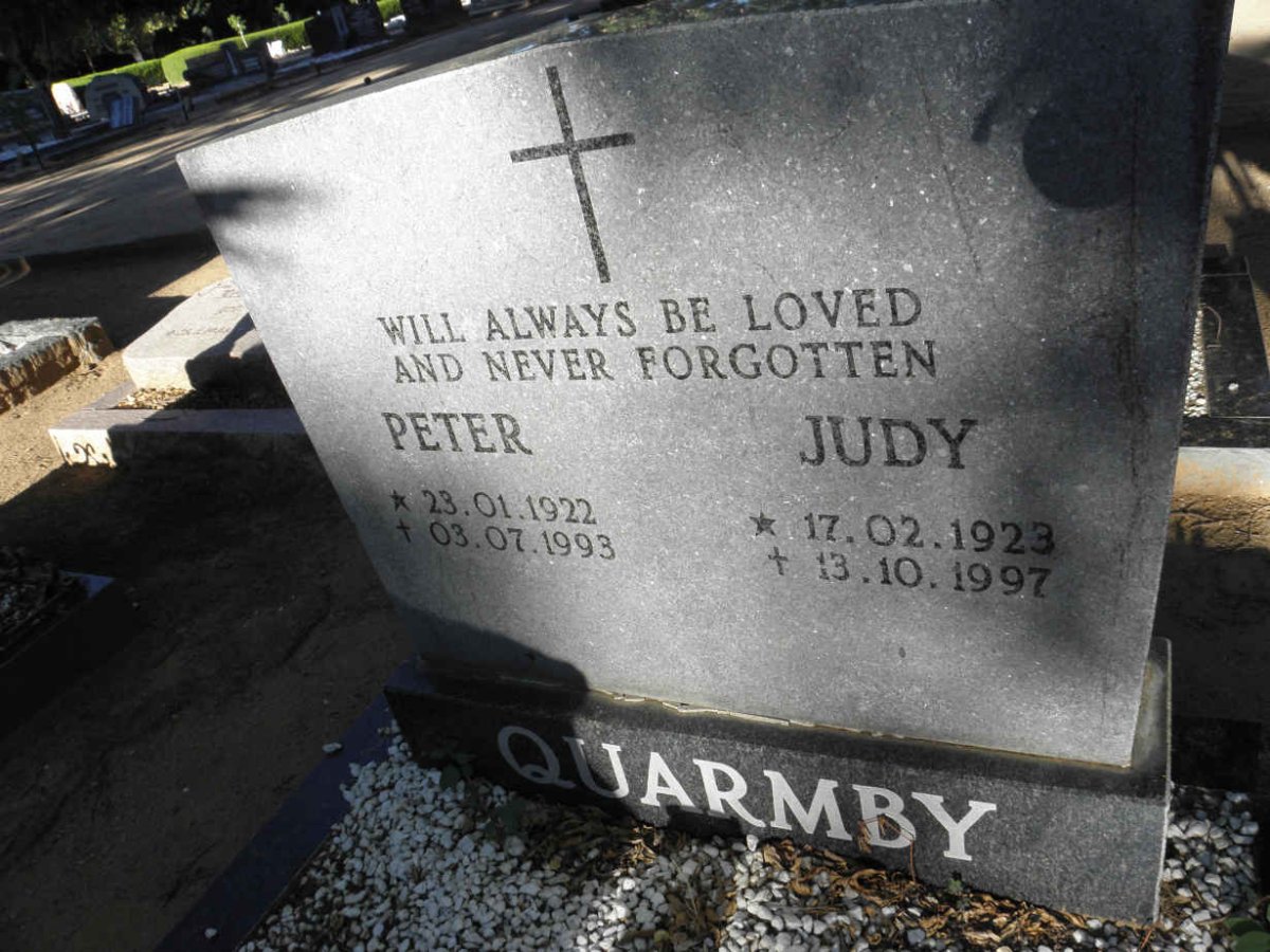 QUARMBY Peter 1922-1993 &amp; Judy 1923-1997