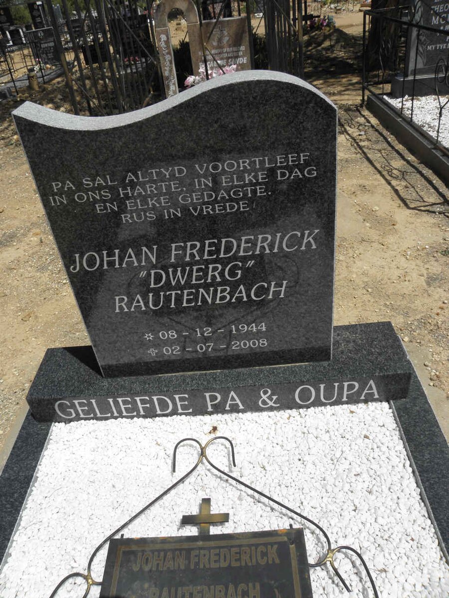 RAUTENBACH Johan Frederick 1944-2008