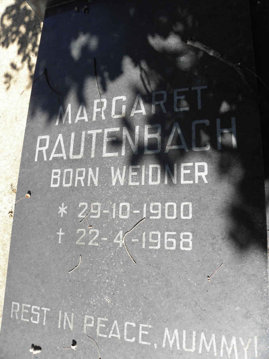 RAUTENBACH Margaret nee WEIDNER 1900-1968