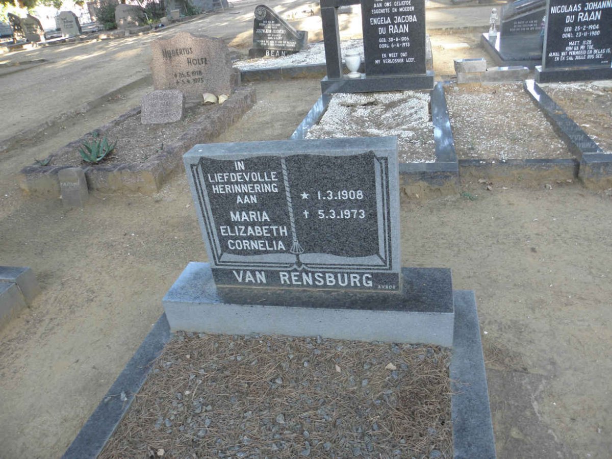 RENSBURG Maria Elizabeth Cornelia, van 1908-1973