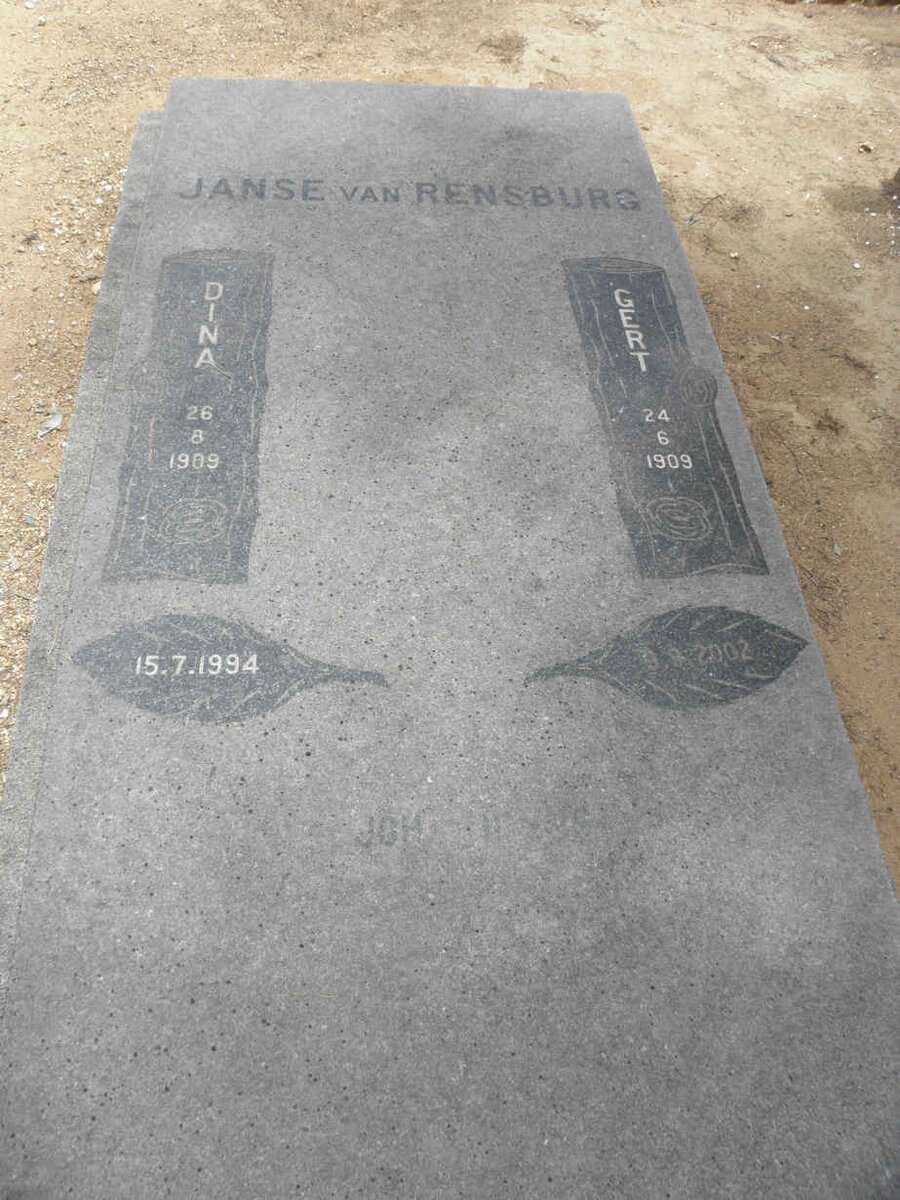 RENSBURG Gert, janse van 1909-2002 &amp; Dina 1909-1994