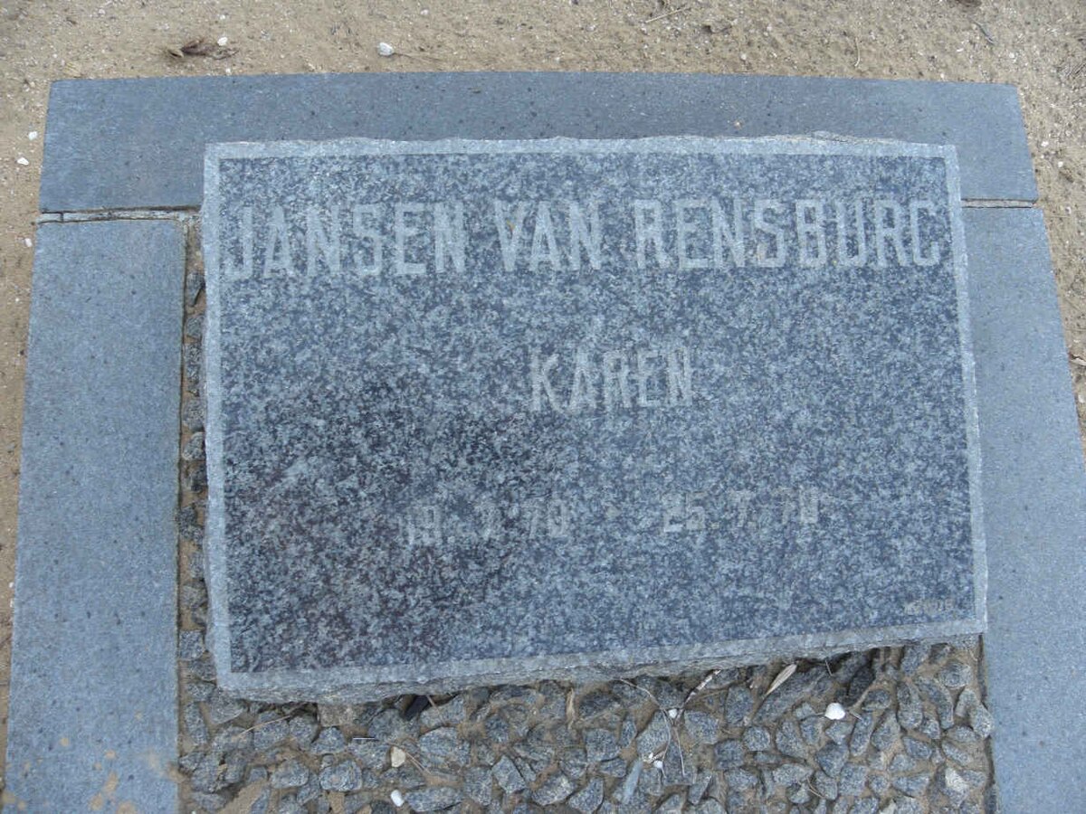 RENSBURG Karen, jansen van 1970-1970
