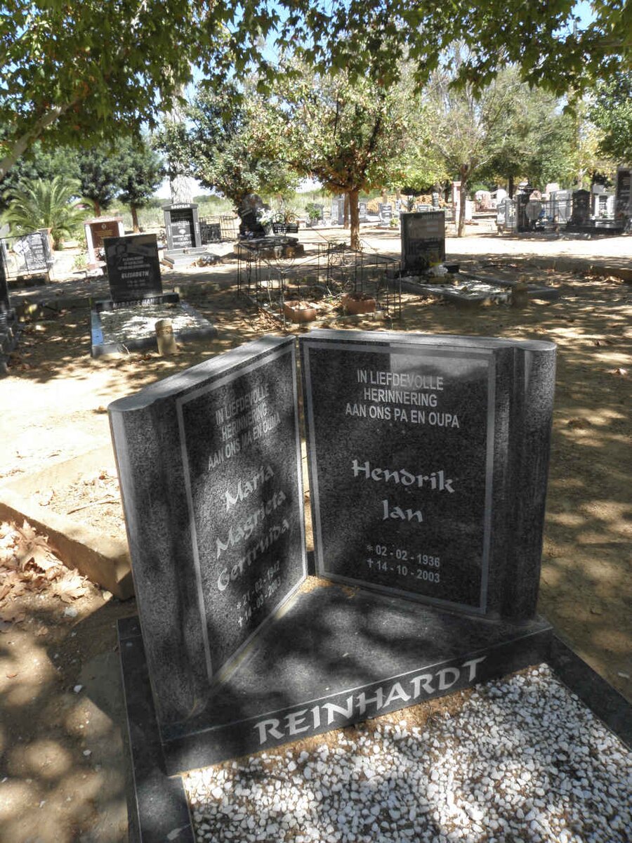 REINHARDT Hendrik Jan 1936-2003 &amp; Maria Magrieta Gertruida 1942 -2003