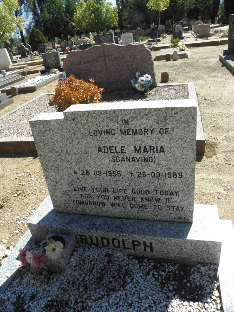 RUDOLPH Adele Maria nee SCANAVINO 1955-1989