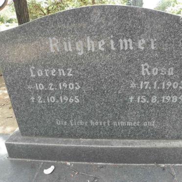 RÜGHEIMER Lorenz 1903-1965 &amp; Rosa 1903-1989