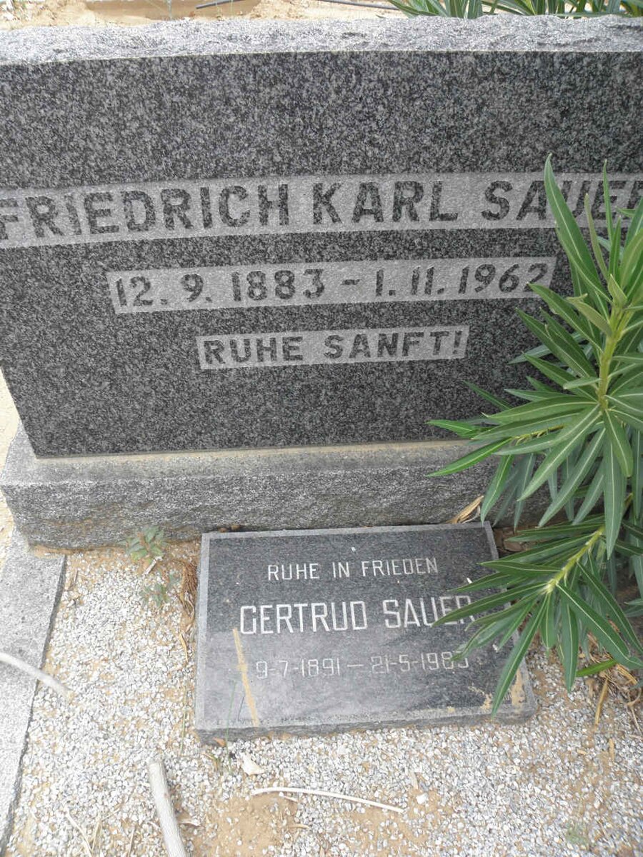 SAUER Friedrich Karl 1883-1962 &amp; Gertrud 1891-1983