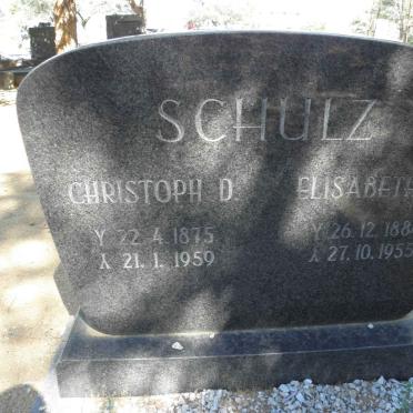 SCHULZ Christoph D. 1875-1959 &amp; Elizabeth M. 1884-1955