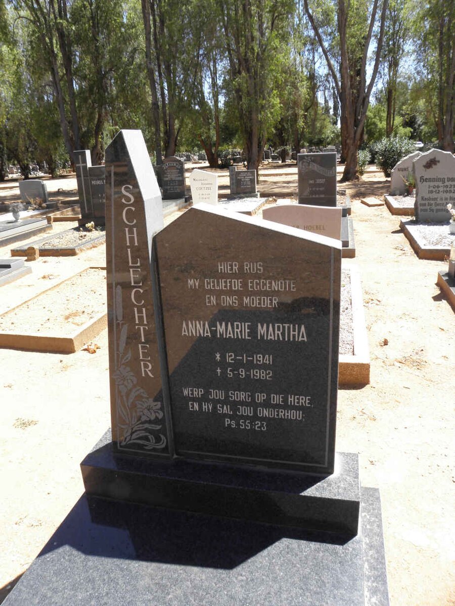 SCHLECHTER Anna-Marie Martha 1941-1982