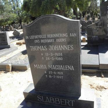 SLABBERT Thomas Johannes 1924-1980 &amp; Maria Magdalena 1931-1997