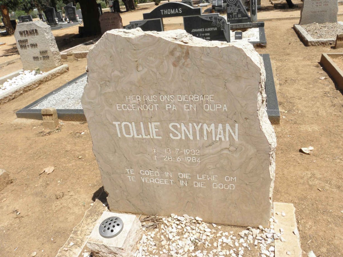 SNYMAN Tollie 1932-1984