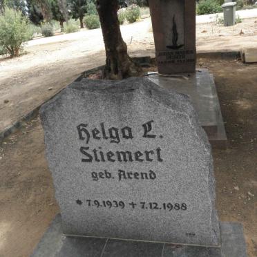 STIEMERT Helga L. nee AREND 1939-1988