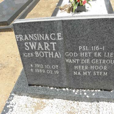 SWART Fransina C.E. nee BOTHA 1912-1989