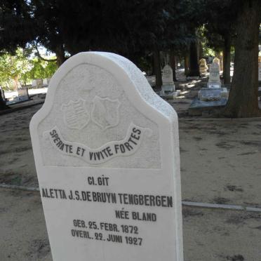 TENGBERGEN Aletta J.S. de Bruyn nee BLAND 1872-1927