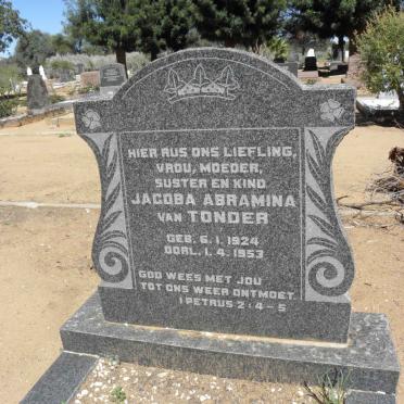 TONDER Jacoba Abramina, van 1924-1953