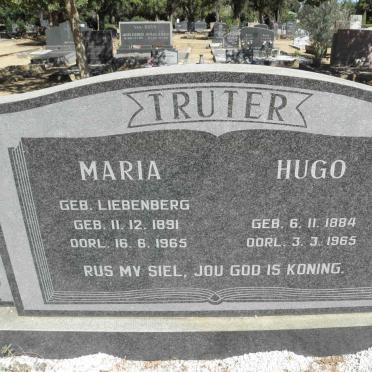 TRUTER Hugo 1884-1965 &amp; Maria LIEBENBERG 1891-1965
