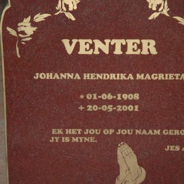 VENTER Johanna Hendrika Magrieta 1908-2001