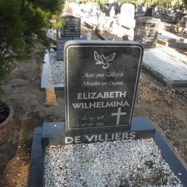 VILLIERS Elizabeth Wilhelmina, de 1928-1999