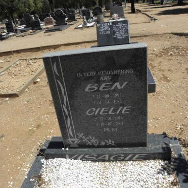 VISAGIE Ben 1895-1986 &amp; Cielie 1914-2001