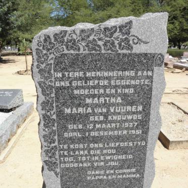VUUREN Martha Maria, van nee KNOUWDS 1927-1951