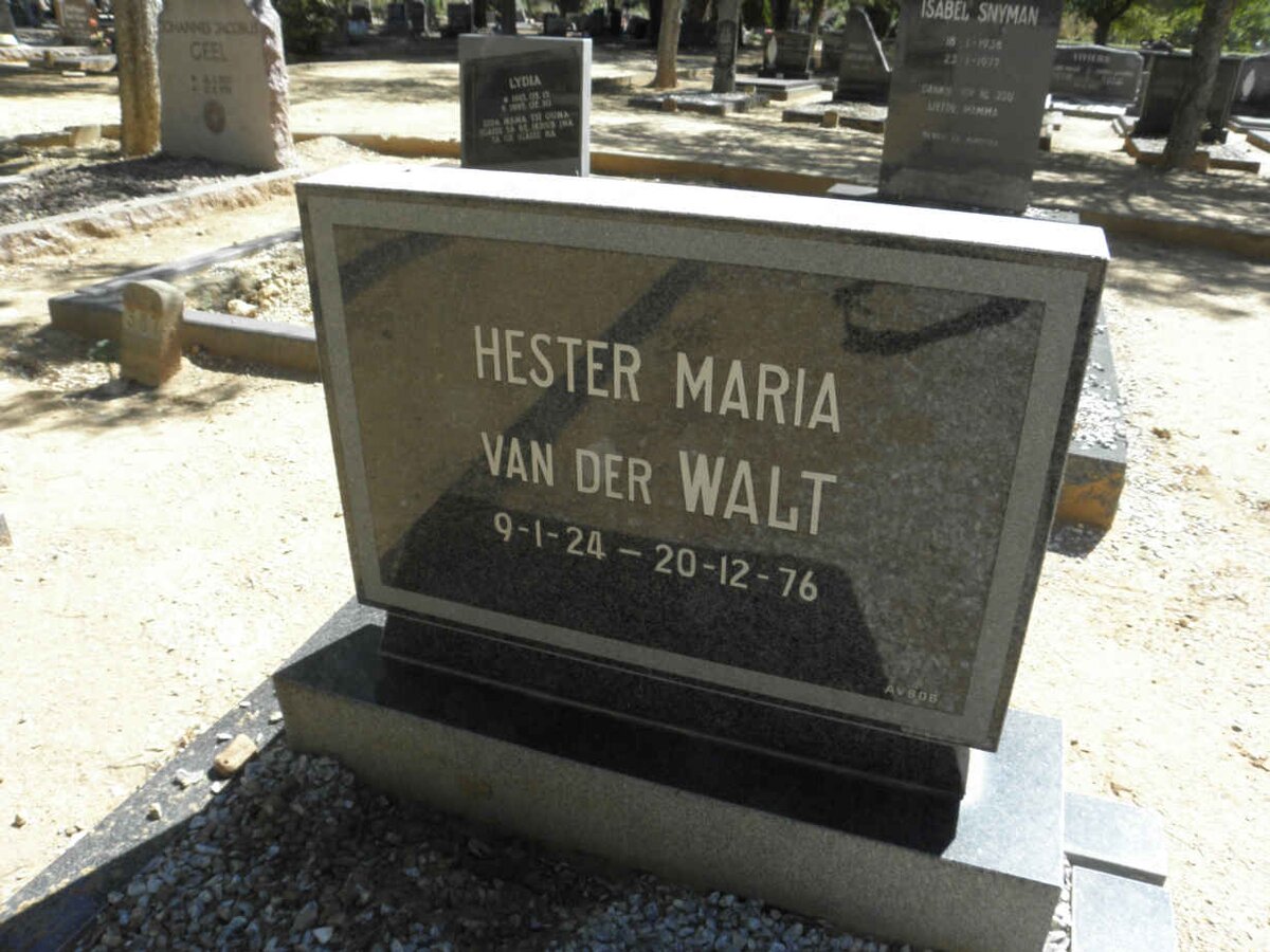WALT Hester Maria, van der 1924-1976