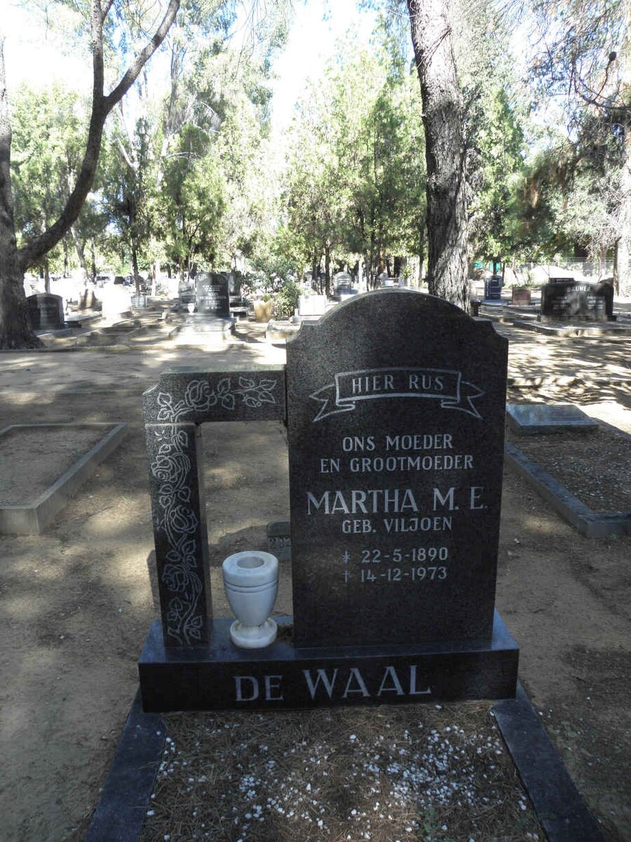 WAAL Martha M.E., de nee VILJOEN 1890-1973