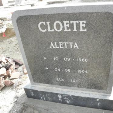 CLOETE Aletta 1966-1994