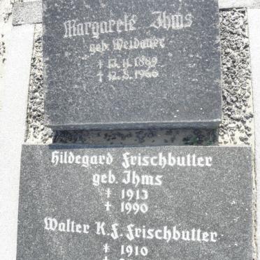 IHMS Margarete nee WEIDOU? 1889-1966 :: FRISCHBUTTER Walter K.F. 1910-2001 &amp; Hildegard IHMS 1913-1990