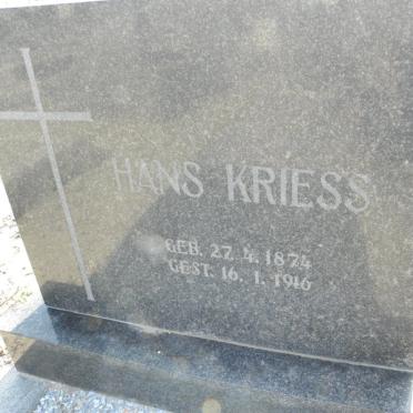 KRIESS Hans 1874-1916 