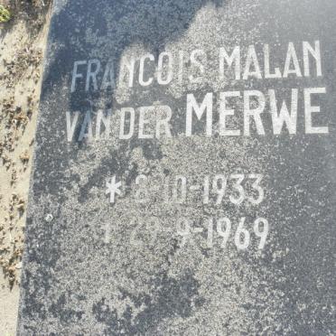 MERWE Francois Malan, van der 1933-1969