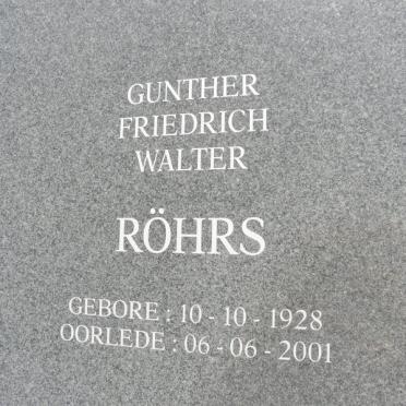 ROHRS Gunther Friedrich Walter 1928-2001