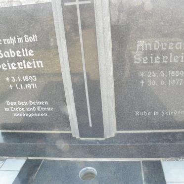 SEIERLEIN Andreas 1889-1977 &amp; Babette 1893-1971 