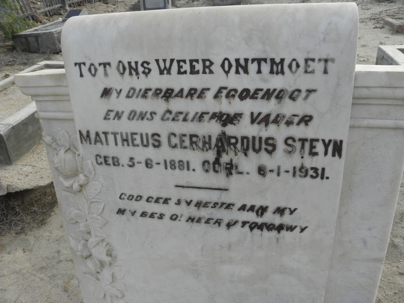 STEYN Mattheus Gerhardus 1881-1931